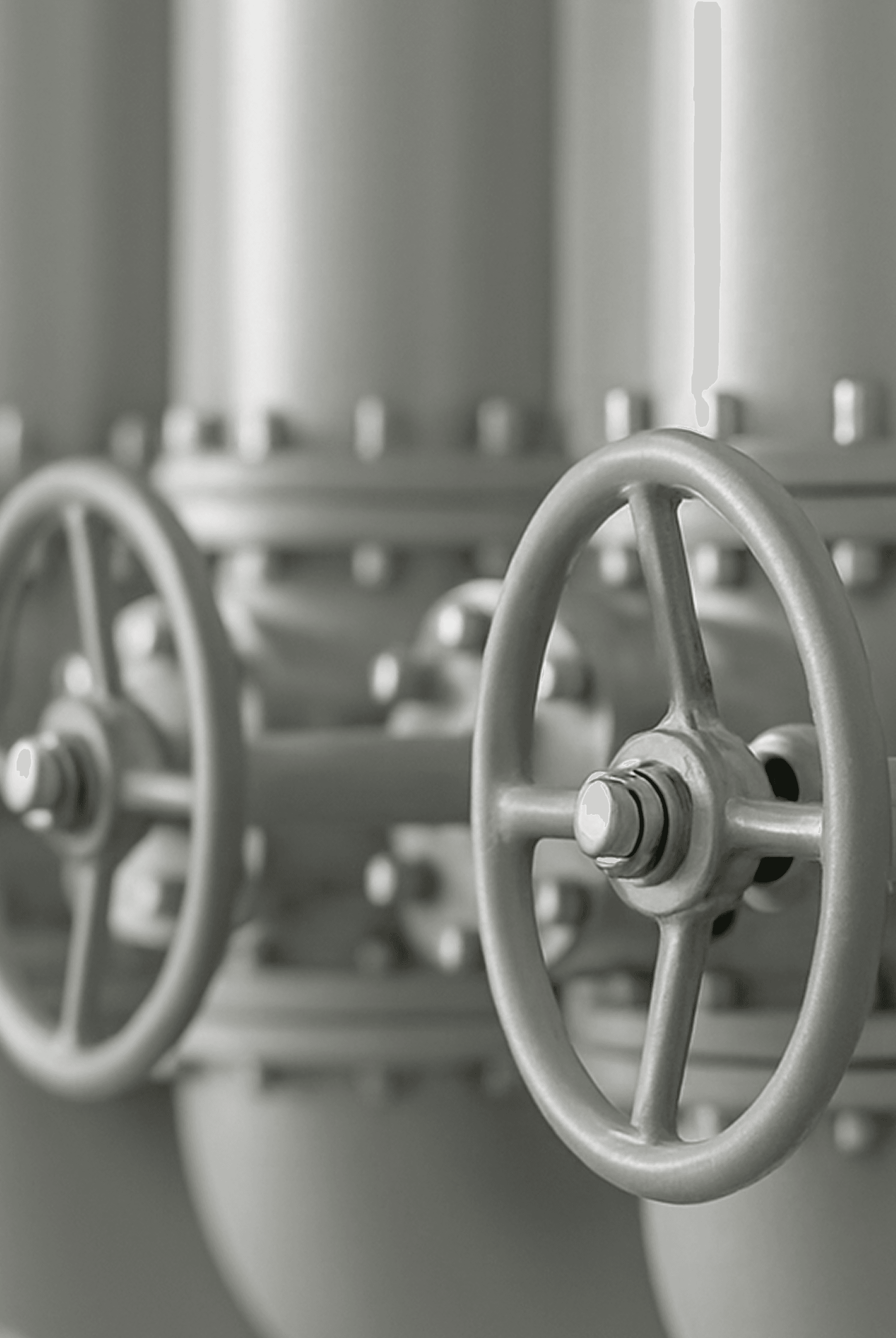 Set of steel valves.